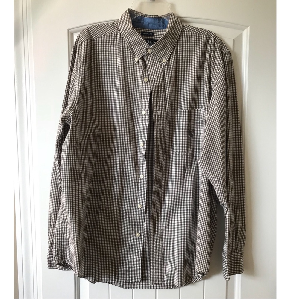 Chaps easy care plaid long sleeved button down